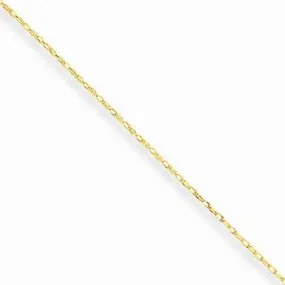 10k Yellow Gold Carded Cable Rope Chain, 0.5 mm