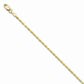 10K Yellow Gold DC Rope Chain, 2 mm