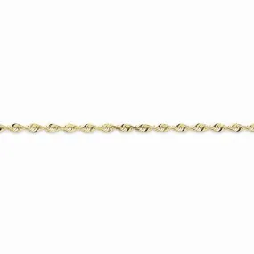 10K Yellow Gold Diamond-Cut Extra-Lite Rope Chain Anklet