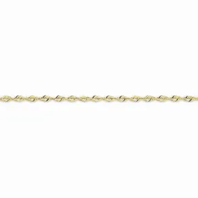 10K Yellow Gold Diamond-Cut Extra-Lite Rope Chain Anklet