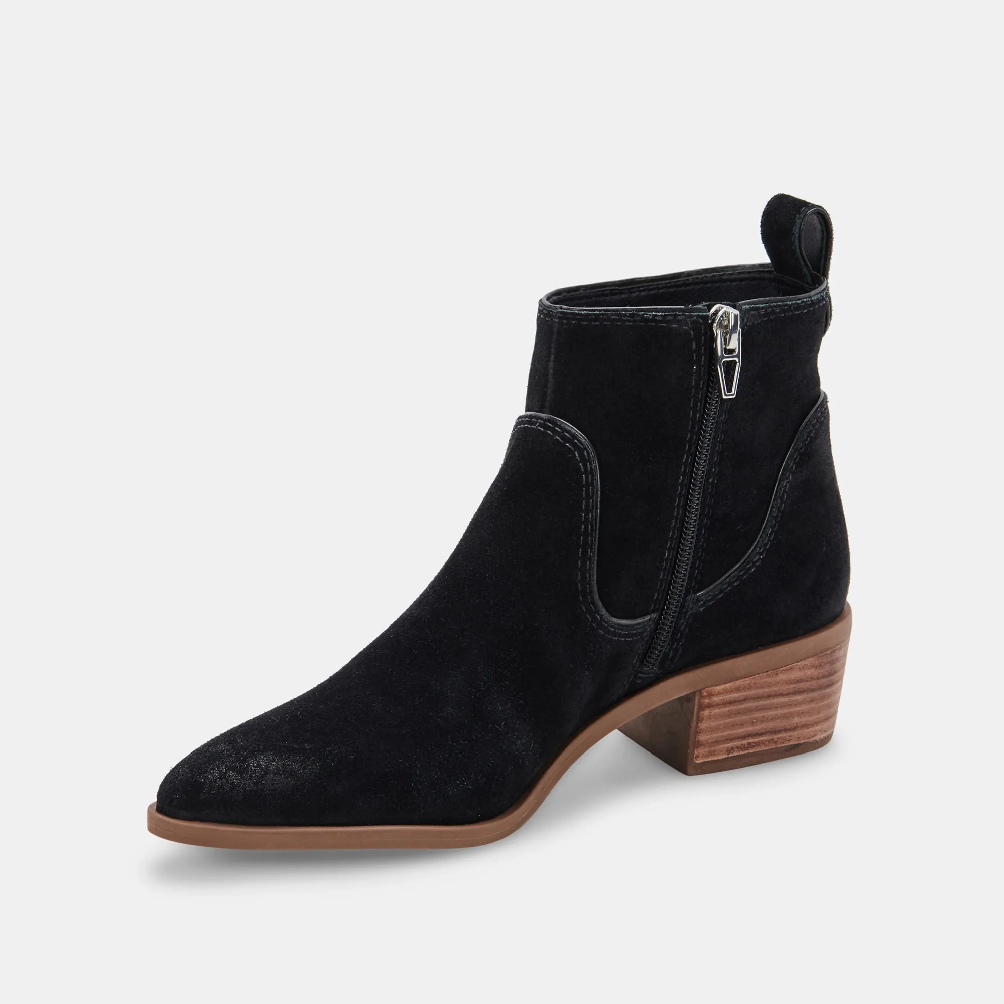 ABLE BOOTIES BLACK SUEDE re:vita