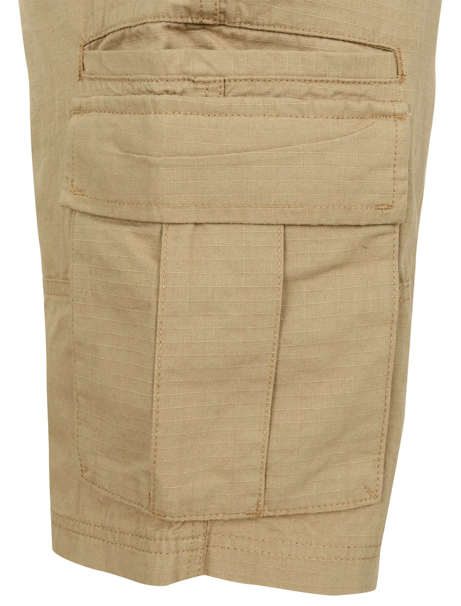 Africa Ripstop Cotton Cargo Shorts with Belt In Stone - Tokyo Laundry