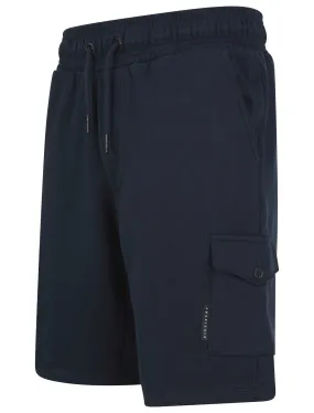 Aidan Brushback Fleece Cargo Jogger Shorts in Sky Captain Navy  - Dissident