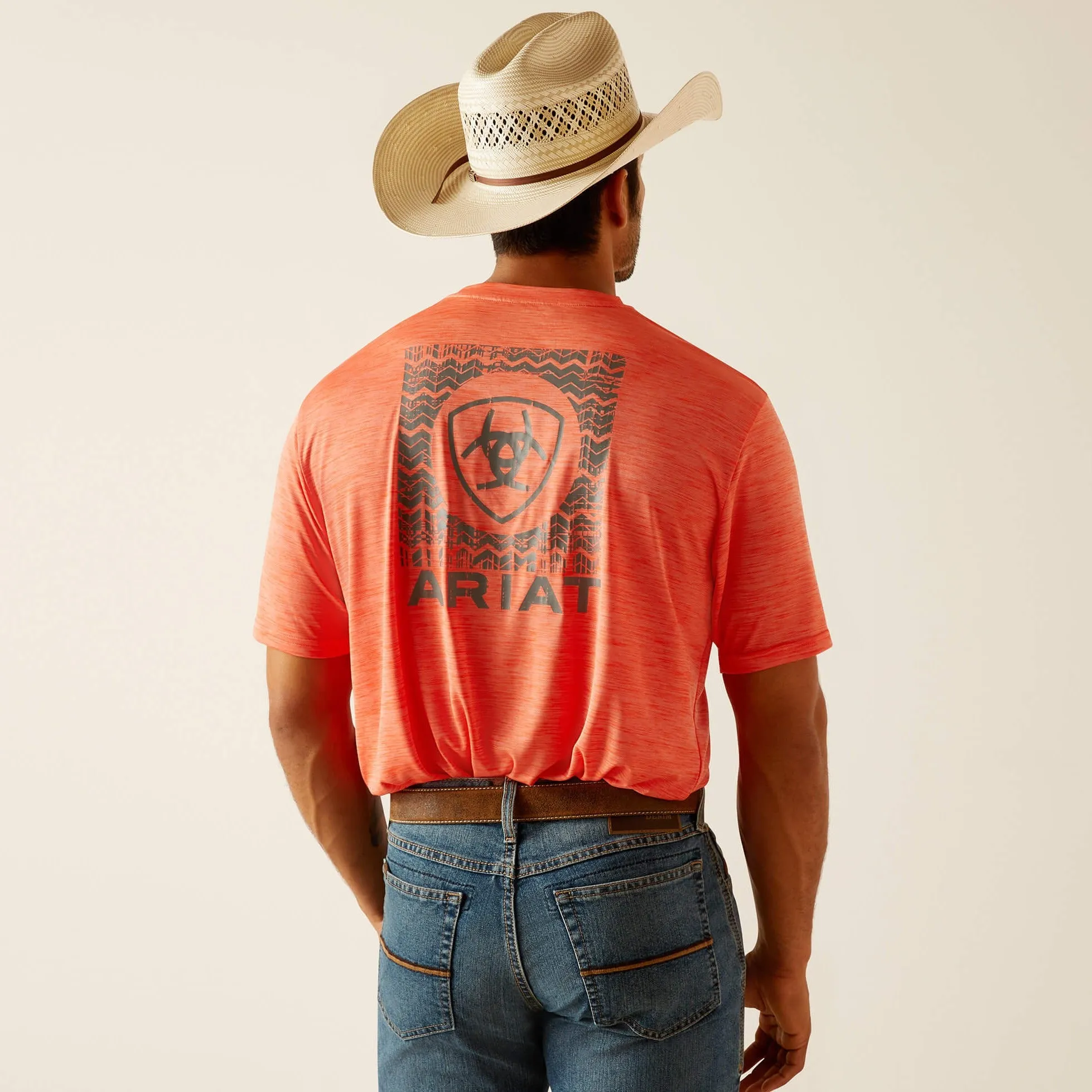 Ariat Men's SW Shield Charger T-Shirt in Hot Coral