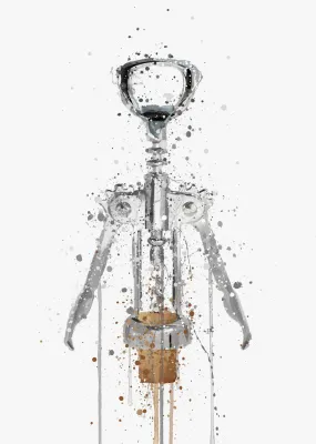 Corkscrew/Bottle Opener Wall Art Print