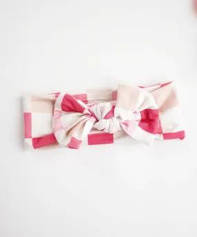 Dreamy Pink Checkers Dream Baby Bow