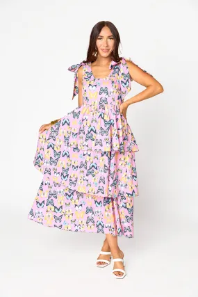 Drew Tiered Midi Dress - Feelin' Butterflies