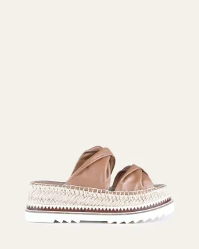 ELENA ESPADRILLE SLIDES TAN LEATHER