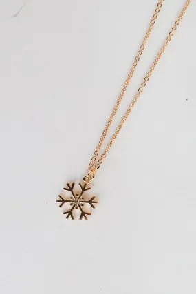 FINAL SALE - Ansley Gold Snowflake Charm Necklace