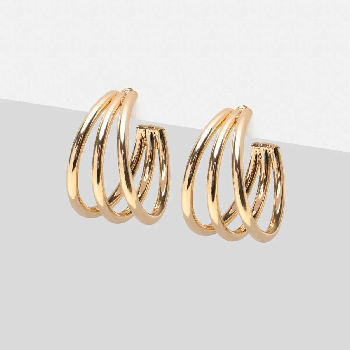 Gold Triple Hoop Earrings