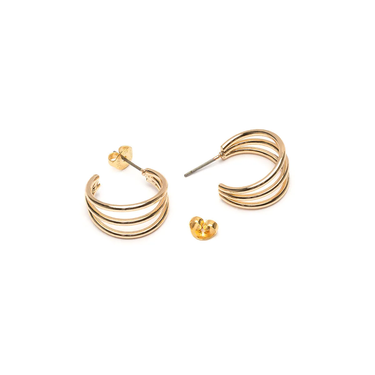 Gold Triple Hoop Earrings