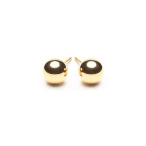 Large Ball Stud Earrings Gold Plated