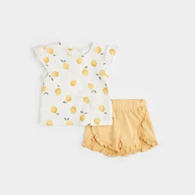 Lemon Print Shorts Set