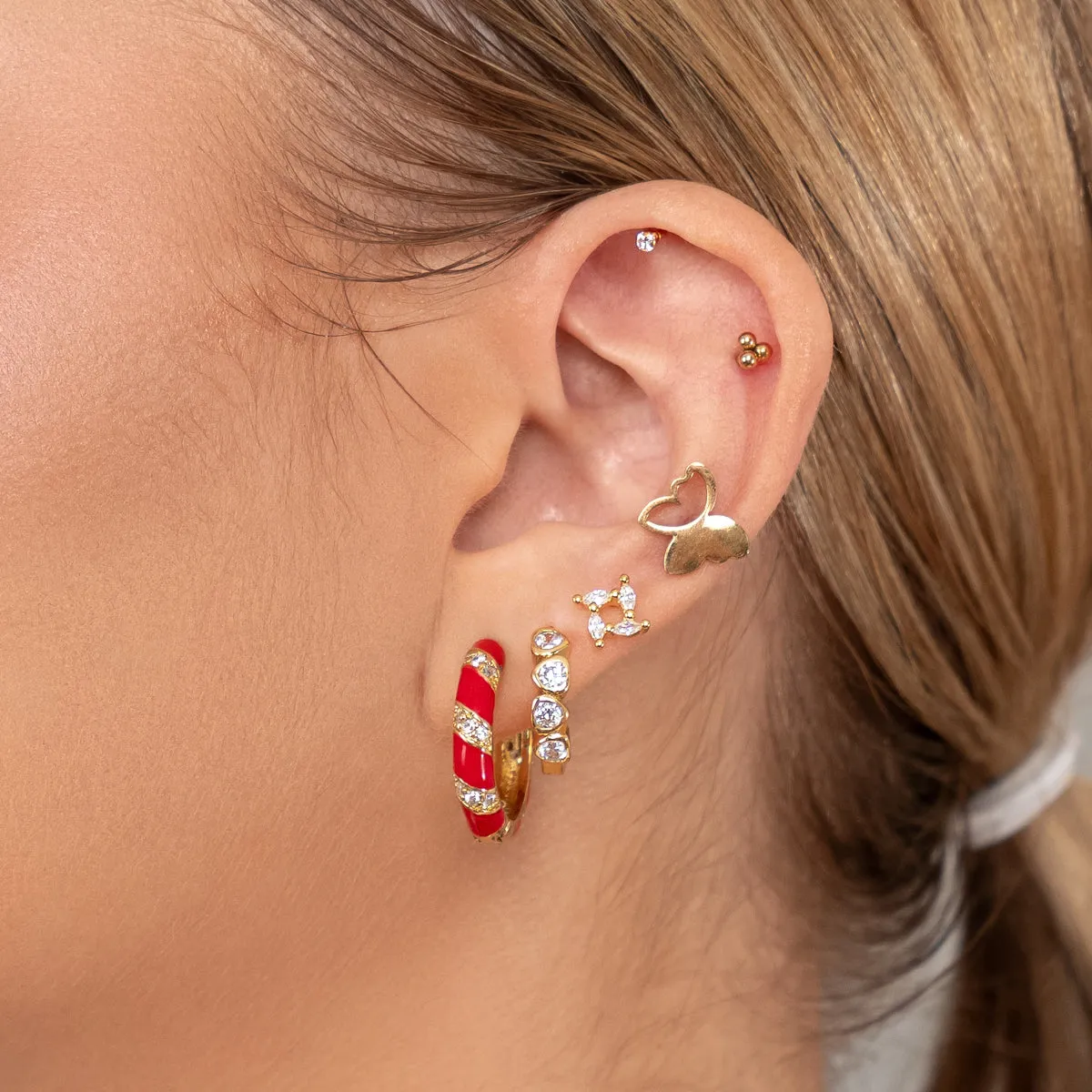 Mini Ball Helix Single Earring