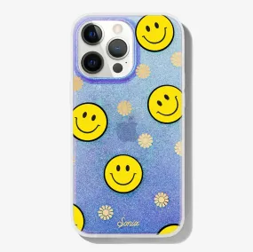 Neon Smiley Purple iPhone Case