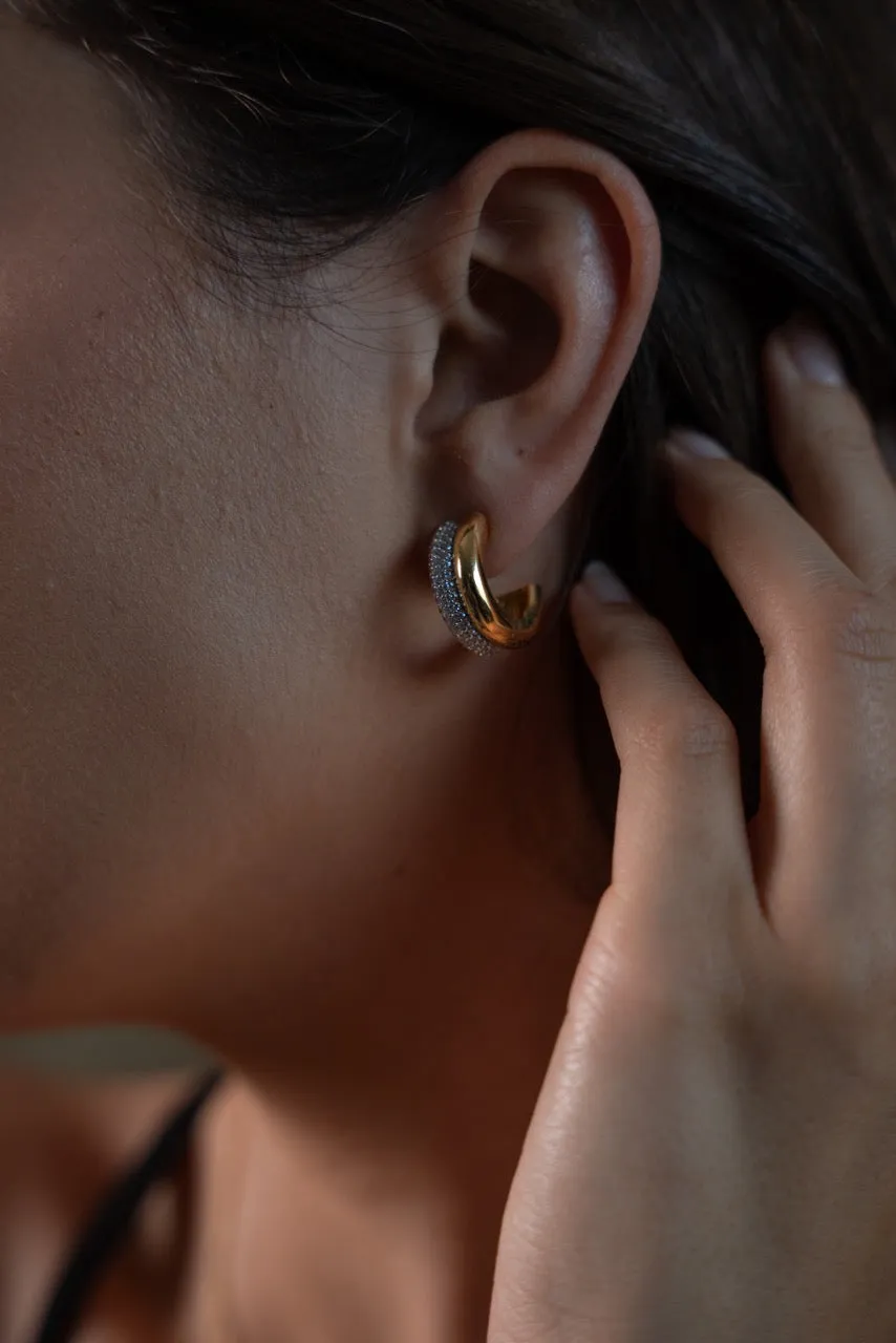 Pure Necklace & Hoops Set Gold