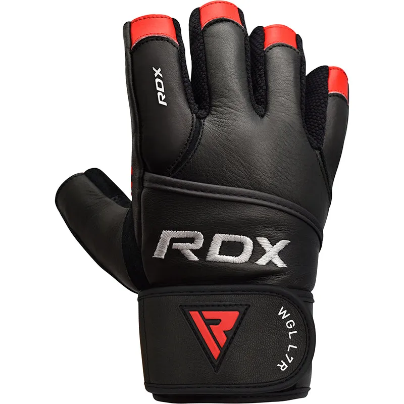 RDX L7 Crown Leather Fitness Gloves with Strap