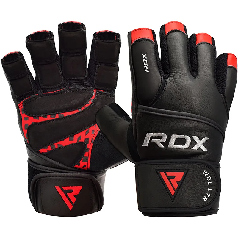 RDX L7 Crown Leather Fitness Gloves with Strap